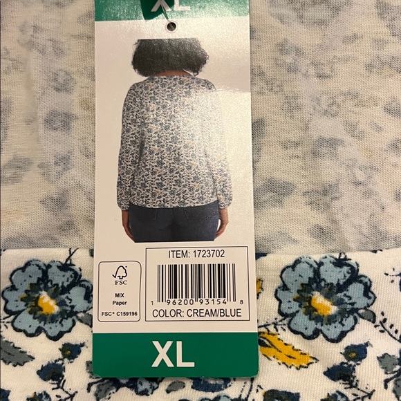 NEW!! LUCKY BRAND Sz XL Gathered Front Pullover Top Cottagecore Boho Floral - Picture 11 of 11